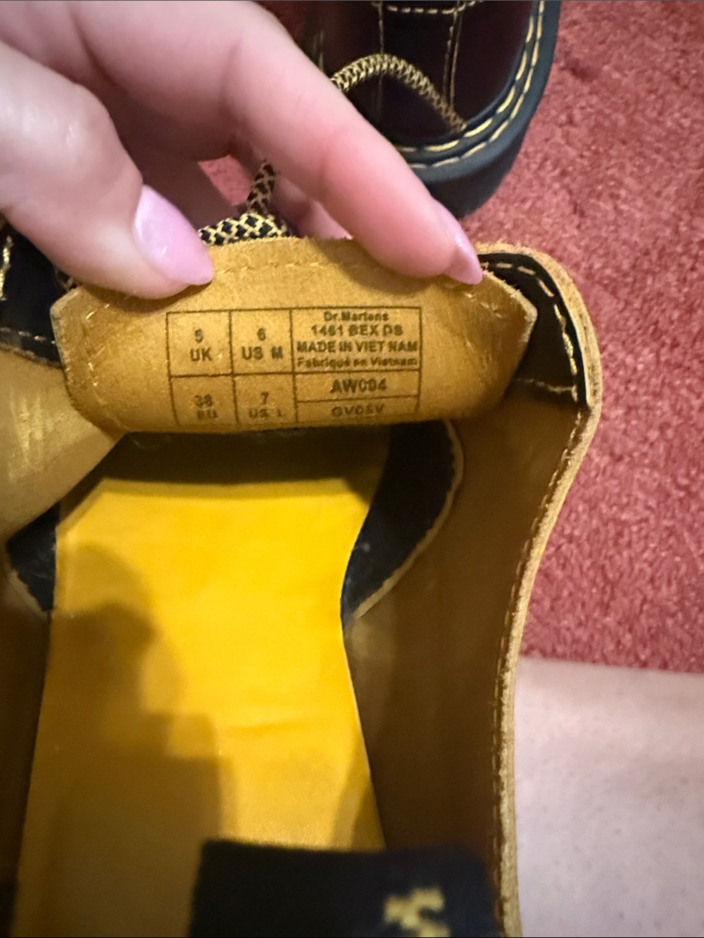 Dr. Martens Black Shoes with Yellow Stitching and Laces - Picture 4 of 5
